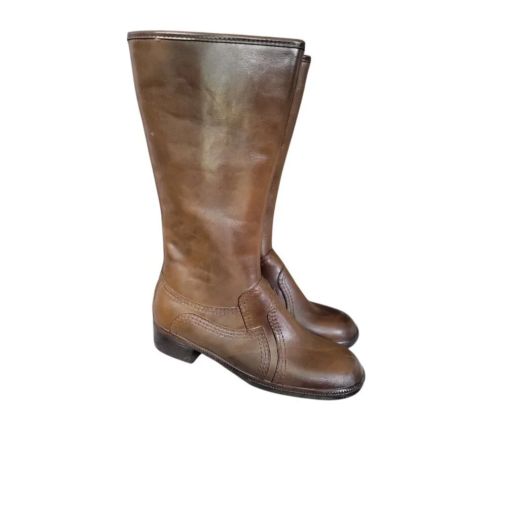 Vintage 1970s Keds Eskiloos Rain Boots Heel Women’s Size 8 Faux Fur Lining Brown - Picture 4 of 10